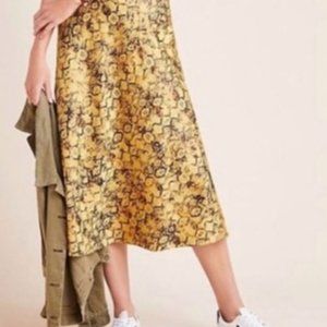 Anthro Current Air Harmony Snake Print Midi Skirt